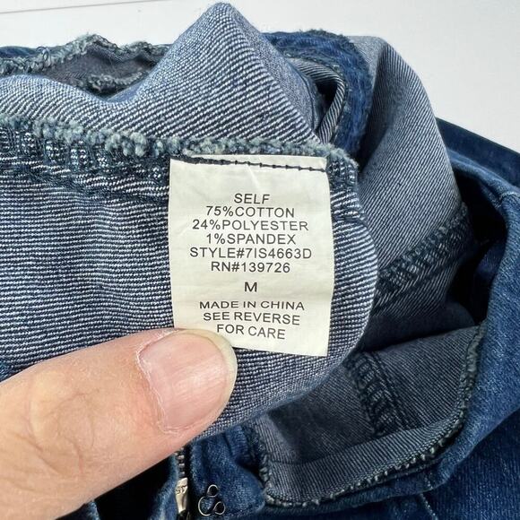 EUC Altar'd State M Stretchy Light Denim Back Zip A-Line Micro Mini Skirt - Picture 5 of 7